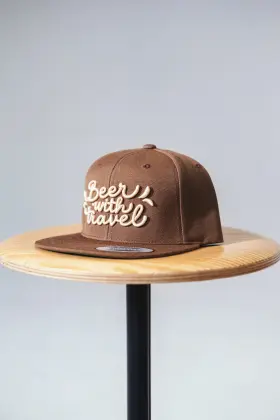 Snapback Beer with Travel - světle hnědá