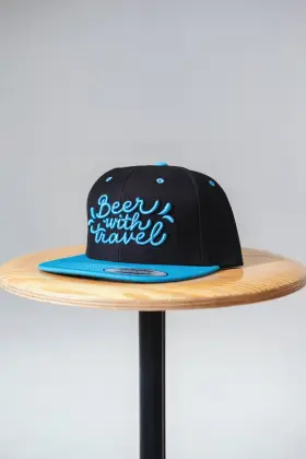 Snapback Beer with Travel - černá / teal
