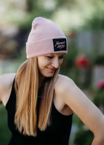 Zimní čepice Nasraná Máma - růžová
